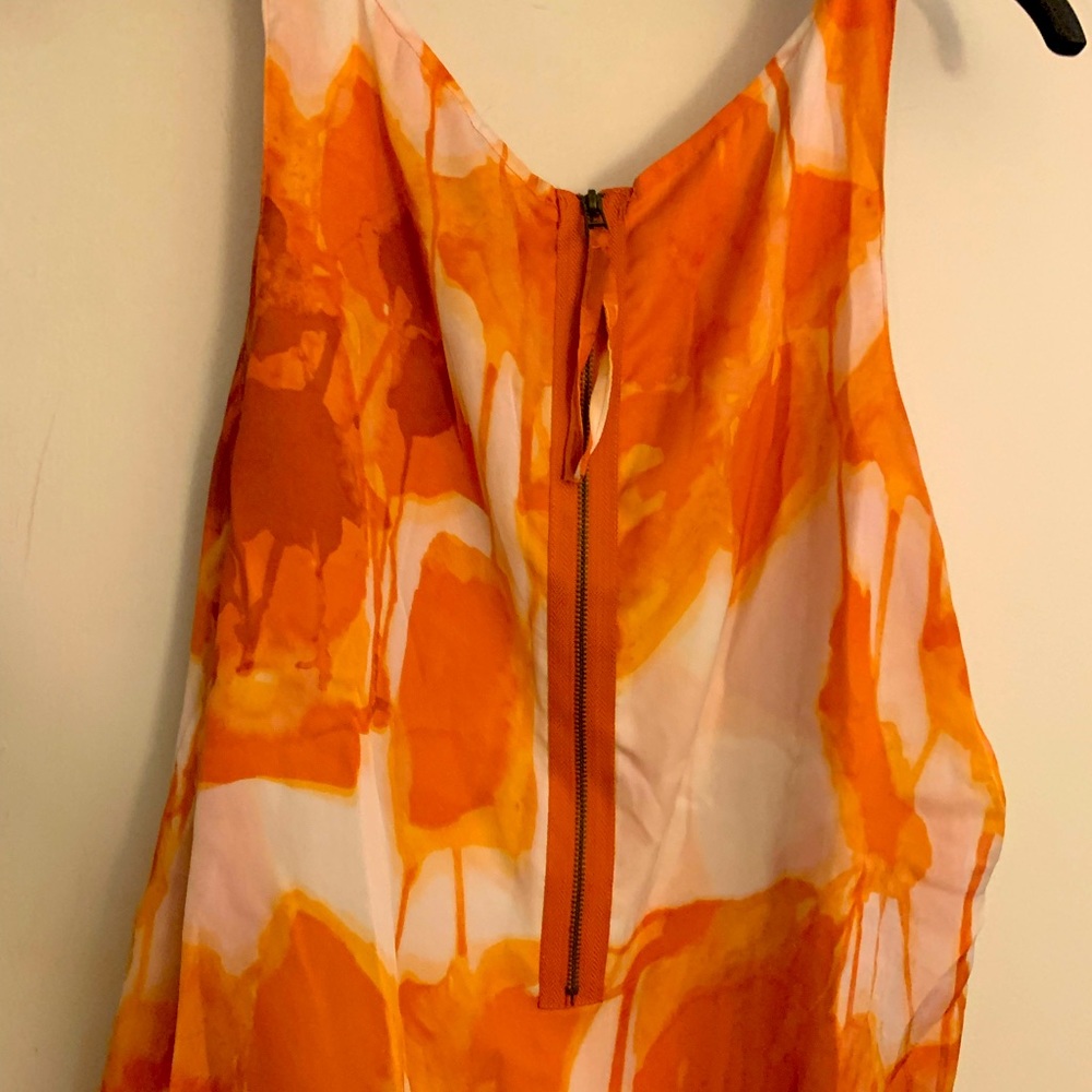 Beautiful summer blouse tangerine and white floral